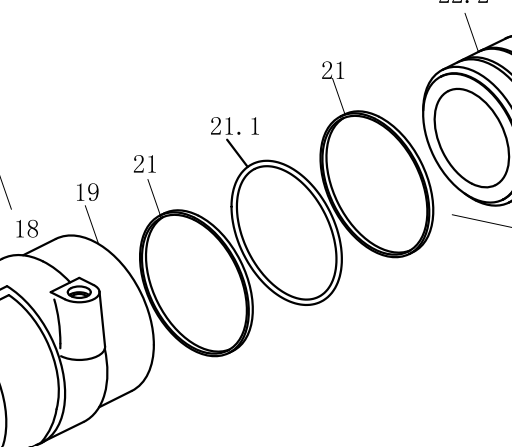 Ущільнююче кільце поршня гідравліки YTO ЮТО GP6901100-C380
