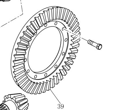 Конічна шестерня заднього диференціала 1204.38.104-1SZ YTO ЮТО X1204 NLX1304 NLX1404