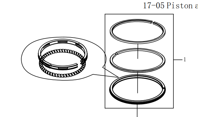 Поршневі кільця MB.050002-2/003-2/0200-2 YTO ЮТО X904 NLX1404