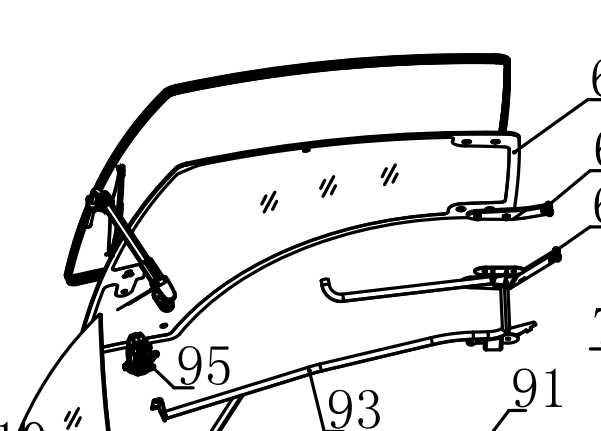 Скло правих дверей LY1104-4-45A-8008-3 YTO ЮТО NLY1054-S NLY1104-S NLY1154-S