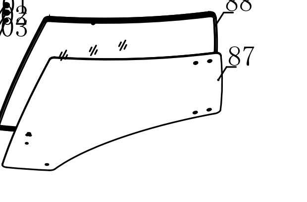Скло лівих дверей LY1104-4-45A-8006-3 YTO ЮТО NLY1054-S NLY1104-S NLY1154-S