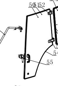 Скло лівих дверей LF954-3C-45J-1035LFG-3 YTO ЮТО