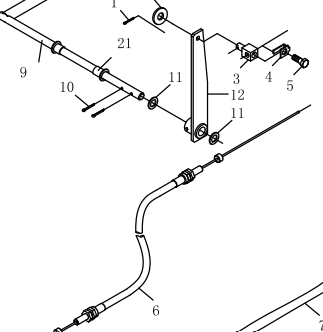 Трос газа (Ножний) SZ1304.20.011A YTO ЮТО