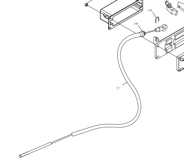 Трос керування навіскою 1.82.229/5139172A YTO ЮТО