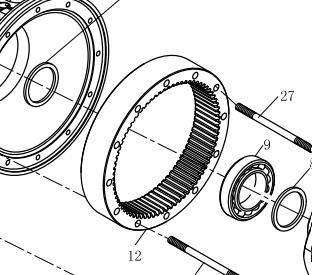 Корона (внутрішня шестерня) 1204.39.107-SZ YTO ЮТО