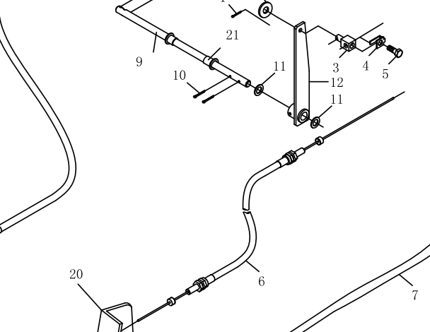 Трос газа LX2004.20.010SZ YTO ЮТО