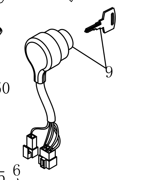 Замок запалювання JK401D1 YTO ЮТО NLX1024 NLX1054